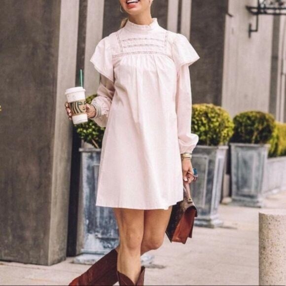 New wild fable Cottagecore High Neck Poplin Dress - Picture 1 of 5